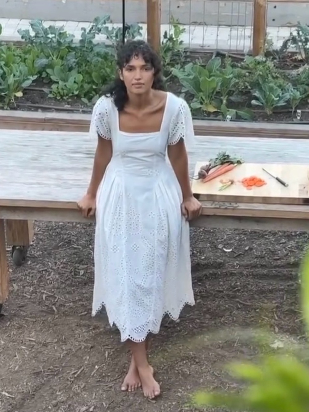 NWT Cleobella Yesenia Midi Dress in white organic cotton eyelet size S